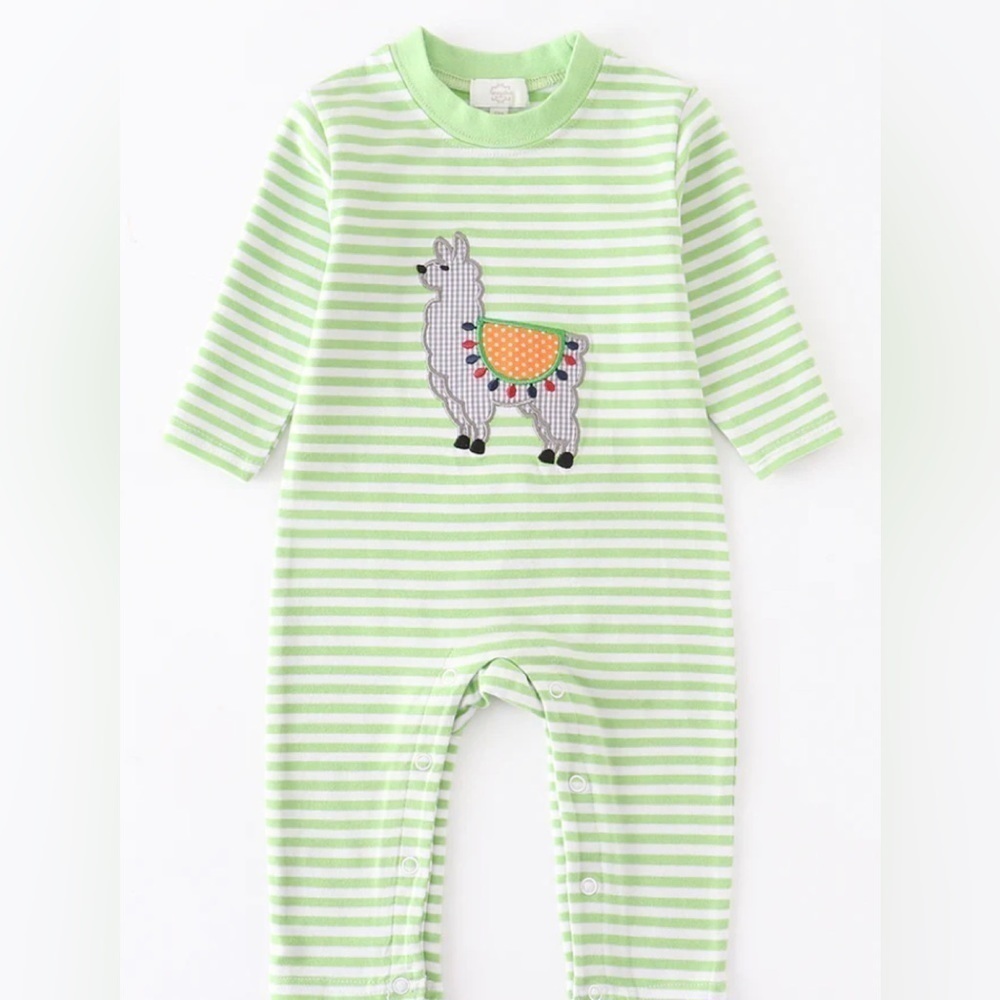 Nwot Green striped romper from Honeydew. Size 18 month old